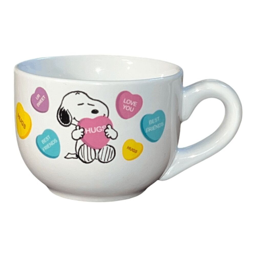 Snoopy Hugs and Hearts Ceramic Coffee Mug, 16 oz